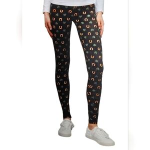 Black and Gold Horse Shoe Festive Leggings